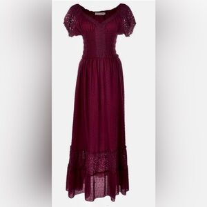 Peasant/ Renaissance style burgundy dress
